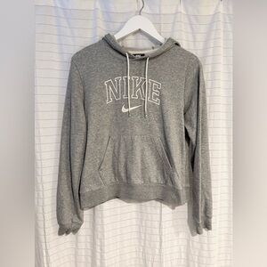 Nike Classic Heather Gray Lightweight Hoodie Swoosh Logo Size Medium